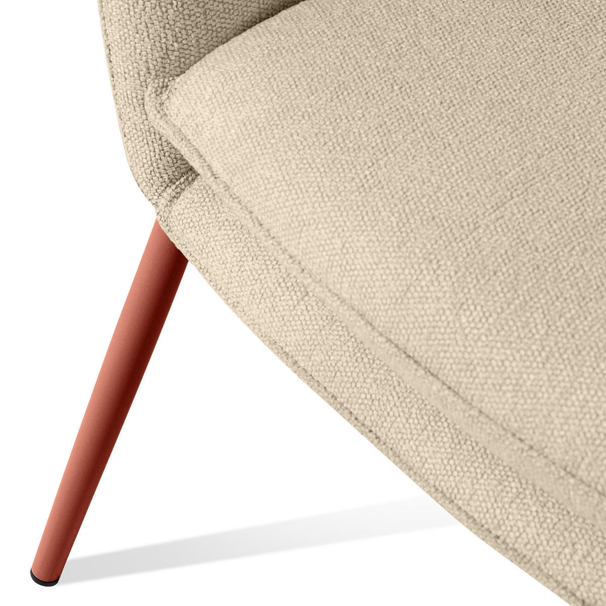 GARTENMÖBELSET SOLIS Gartenlounge-Set, creme/rot - Creme, Textil/Metall - KONSIMO®