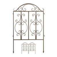 GARTENZAUN - Dunkelbraun, Metall (63.5/98cm) - Relaxdays