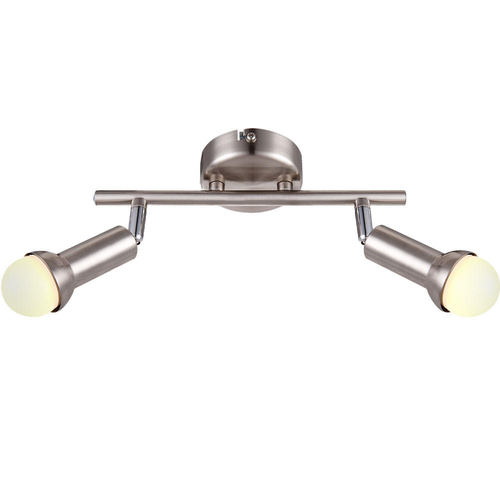 LED DECKENLEUCHTE Kimberly Silber Nickel matt - Silberfarben, Metall (25/8.5/19cm) - Globo Lighting