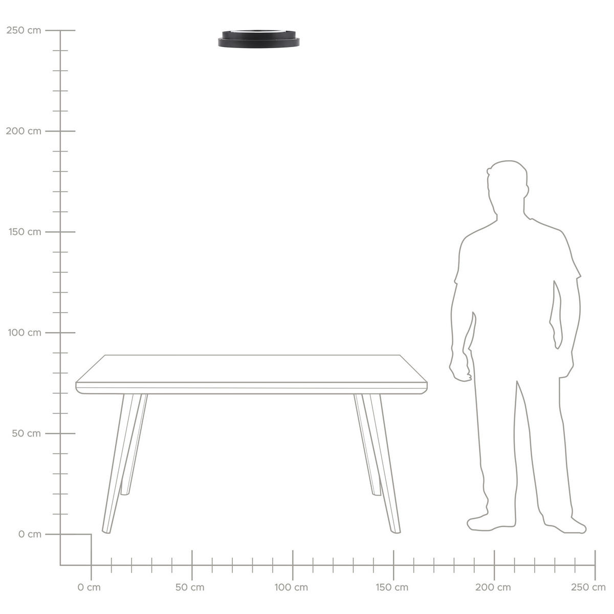 DECKENLEUCHTE Nanding 42/40/13 cm - Schwarz, Metall (42/40/13cm) - Beliani