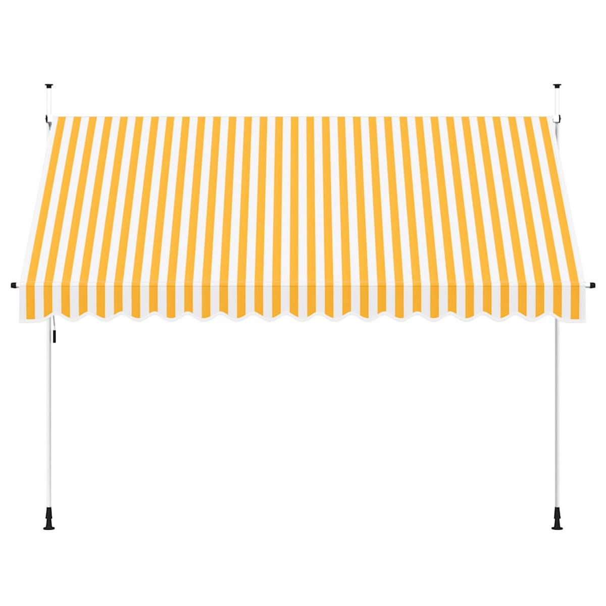 EINZIEHBARE Markise Handbetrieben 350 cm Orange/Weiß Gestreift - Orange, Textil (35/1/3.5cm) - furnicato