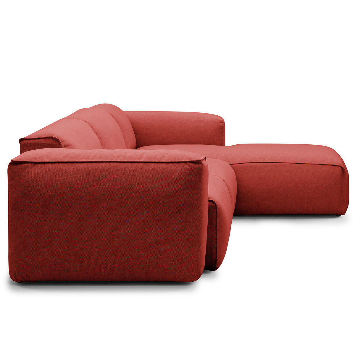3-SITZER ECKSOFA mit Longchair - Rot/Schwarz, Kunststoff/Textil (284/173cm) - home24