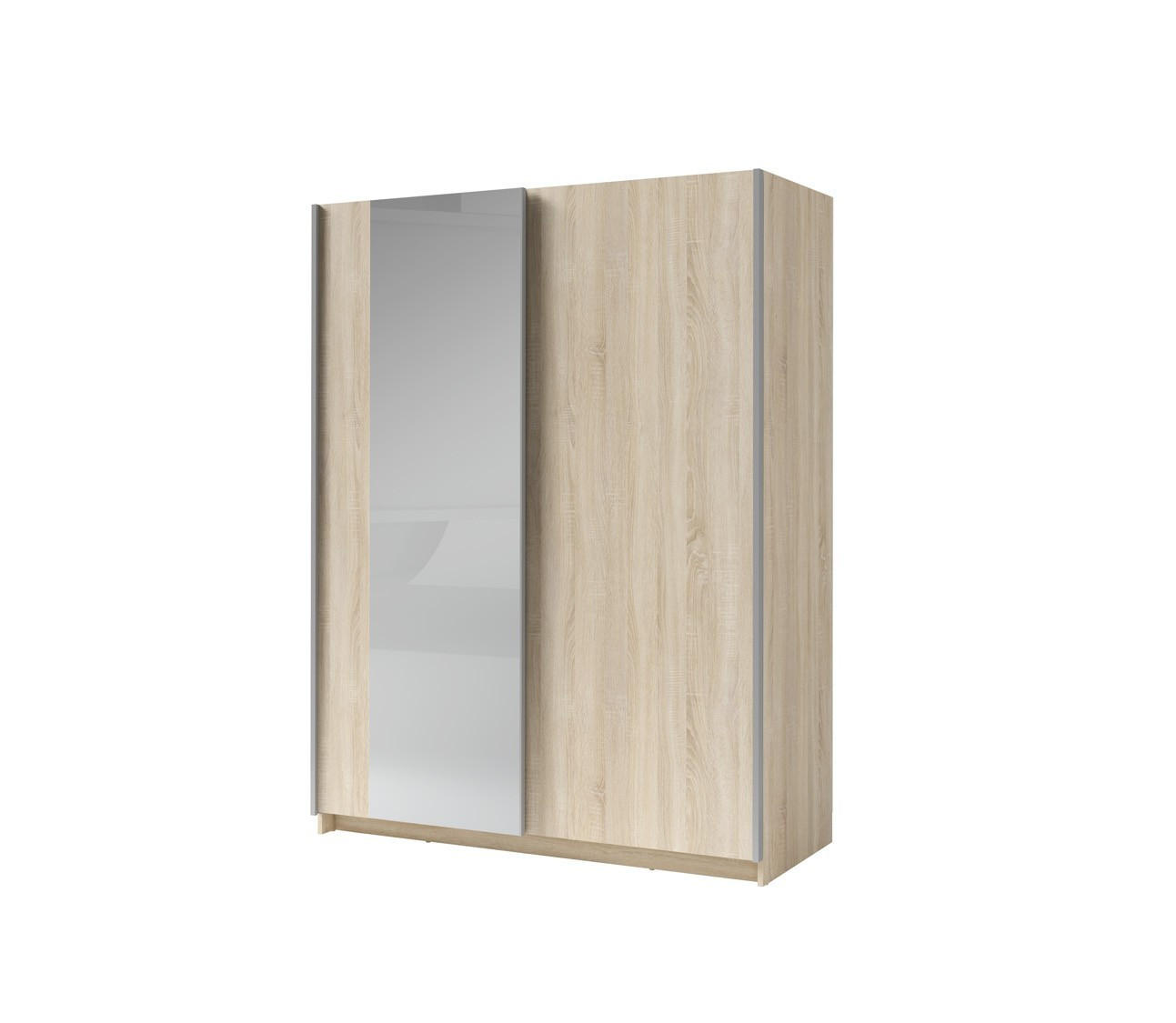 SCHWEBETÜRENSCHRANK ELRON 180,6/198,5/62cm 2-türig mit Spiegel Sonoma Eiche - Sonoma Eiche, Holzwerkstoff (180.6/198.5/62cm) - MASSENO