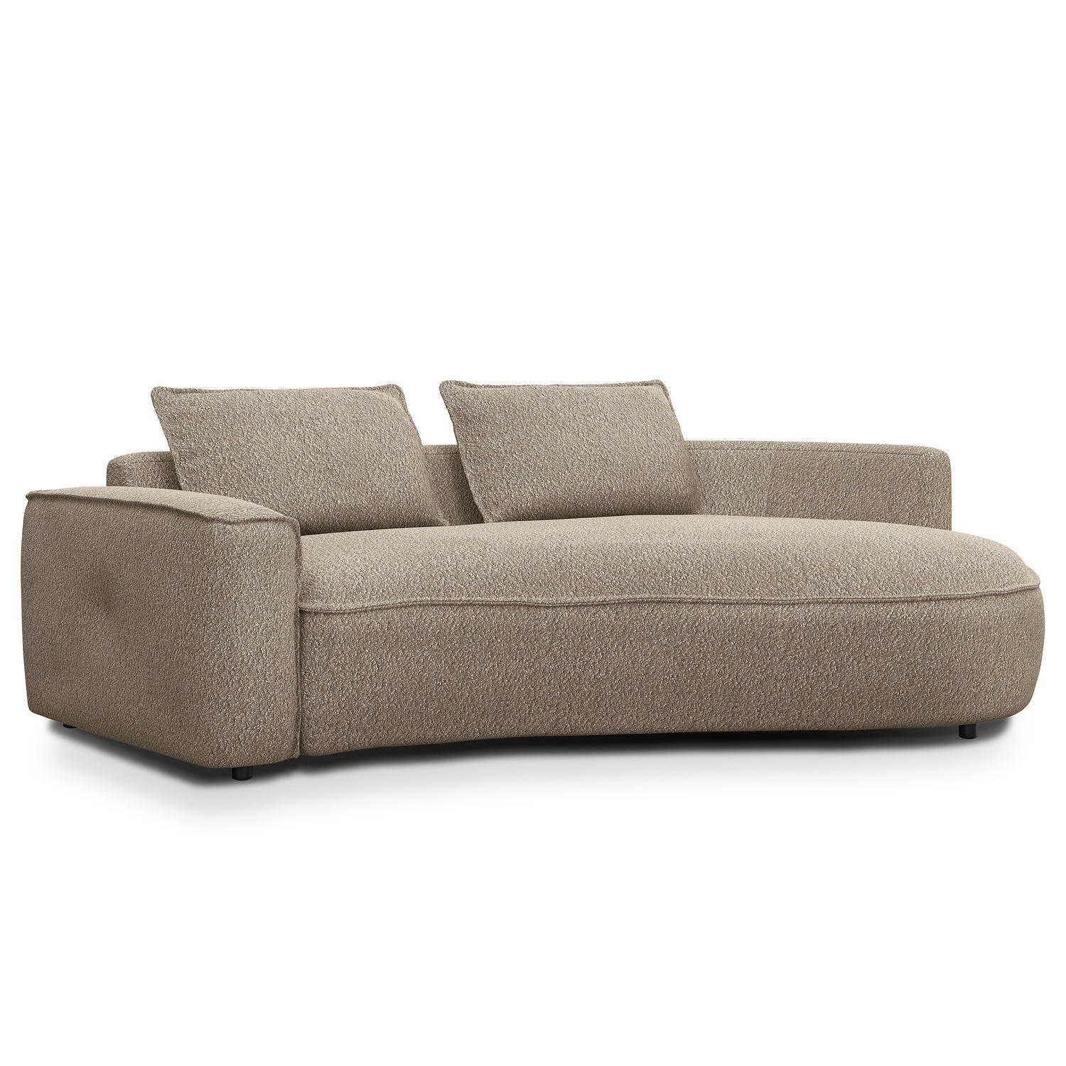 2,5-SITZER SOFA - Beige/Schwarz, Kunststoff/Textil (217/82/146cm) - home24