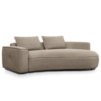 2,5-SITZER SOFA - Beige/Schwarz, Kunststoff/Textil (217/82/146cm) - home24