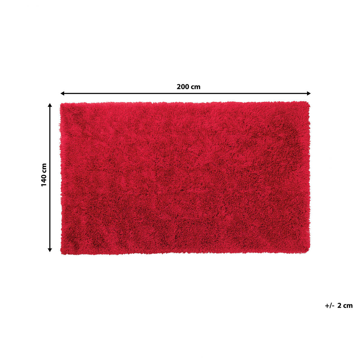 SHAGGY-TEPPICH Cide 200/140 cm - Rot, Kunststoff (140/200cm) - Beliani