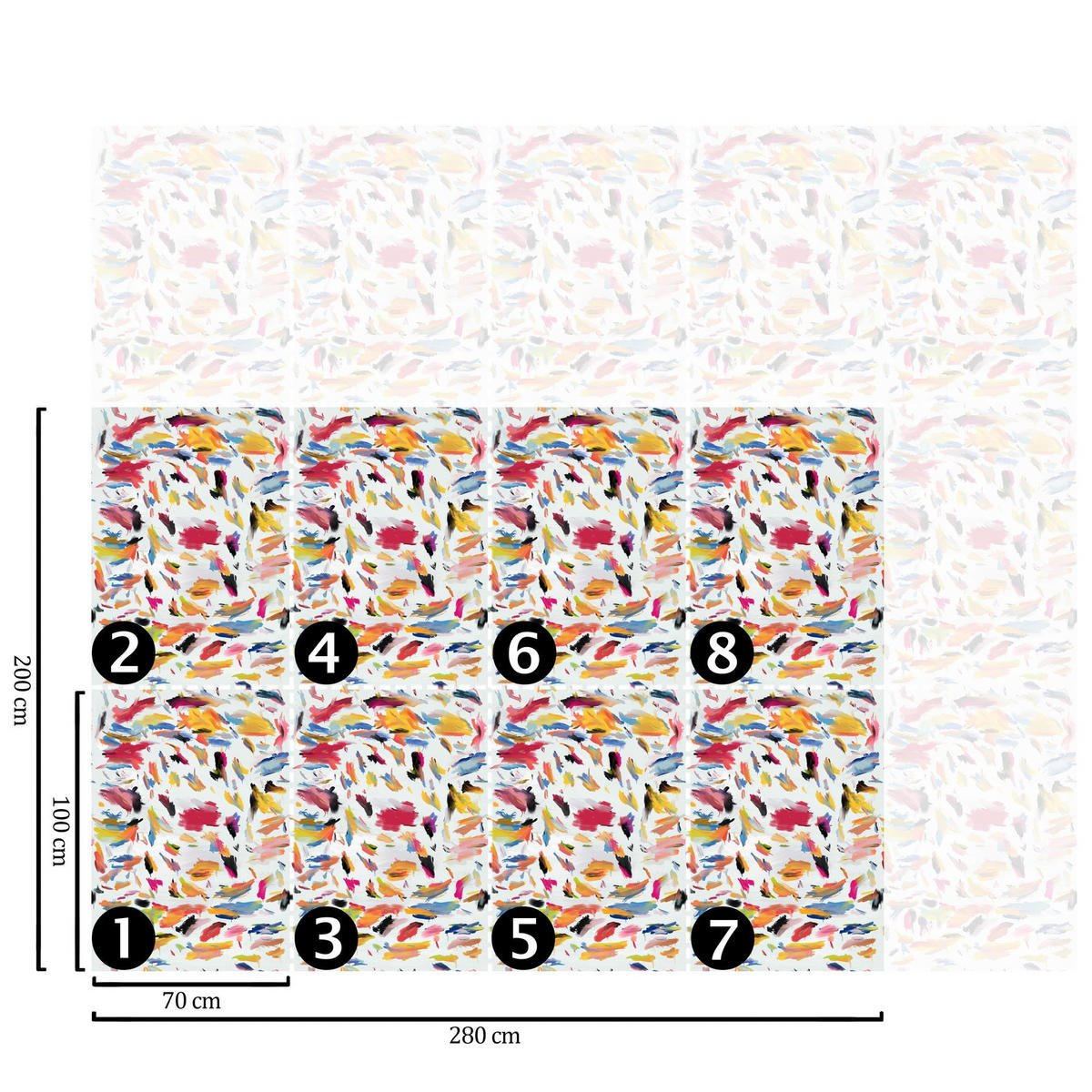 TAPETE Abstrakte aus echtem Papier, 200x280cm, 8 Bögen - Weiß, Papier (200/280cm) - WALLPAPERS4BEGINNERS