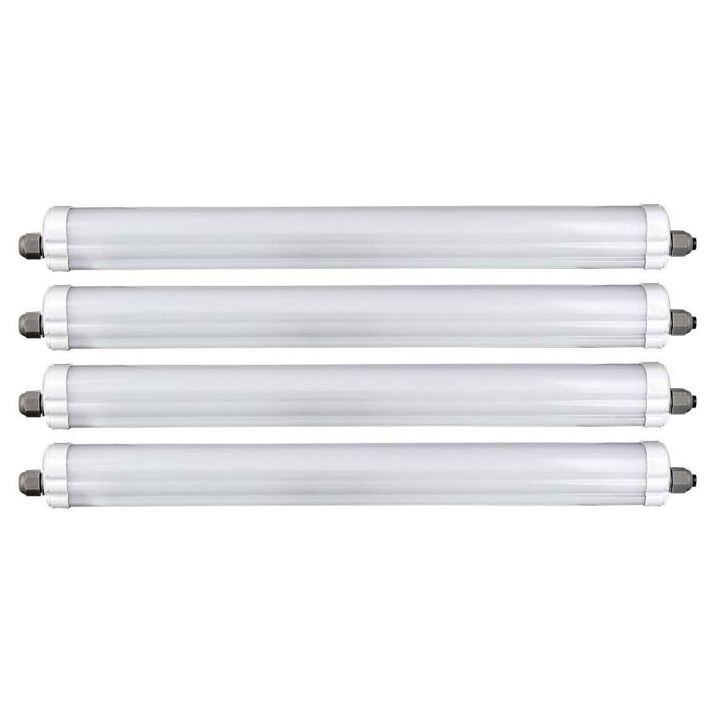 LED DECKENLEUCHTE Weiß Kunststoff 4er Set - Weiß, Kunststoff (60/6.5/5.8cm)