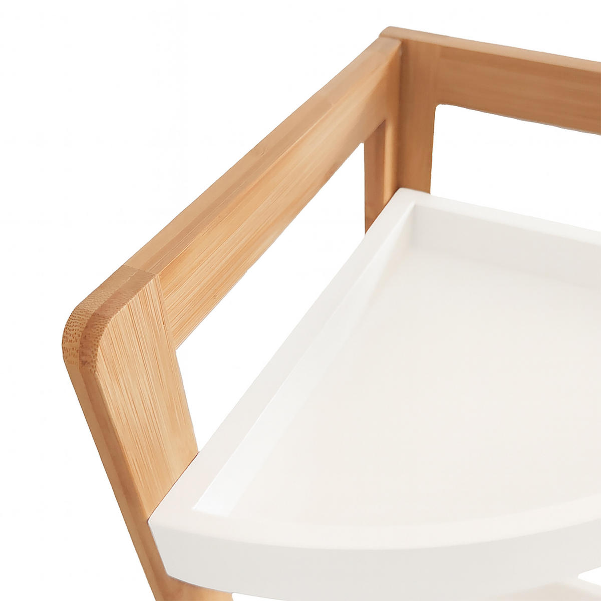 ECKREGAL Natur Weiß Bambus 4 Ablagen - Hellbraun/Weiß, Holz/Holzwerkstoff (23/105.5/23cm) - Relaxdays