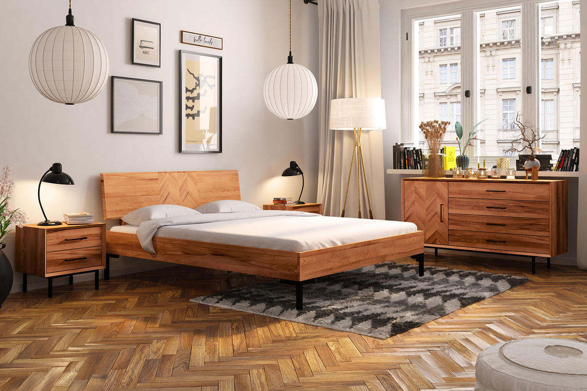 BETT LEON 2 180x210 Kernbuche - Kernbuche, Holz (180/210cm) - byoak
