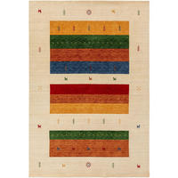 WOLLTEPPICH Jamal Multicolor/Beige 120x170 cm - Beige/Multicolor, Textil (120/1cm) - KUNSTLOFT