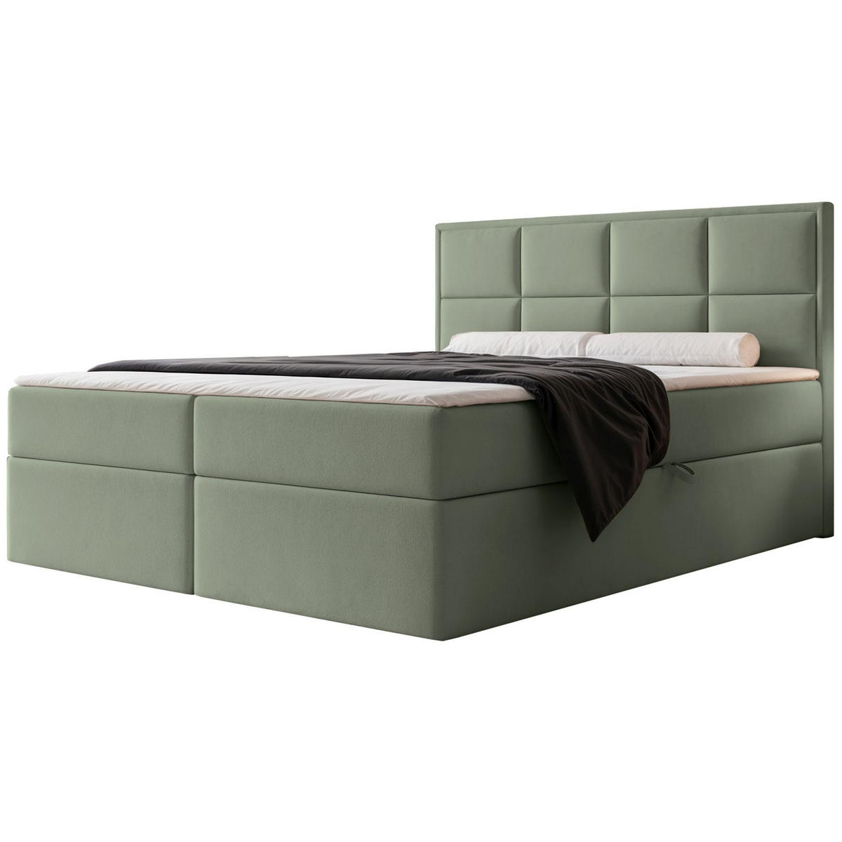 BOXBETT Silensio Eukalyptus Samt 160x200 cm - Grün, Textil (160/200cm) - Selsey