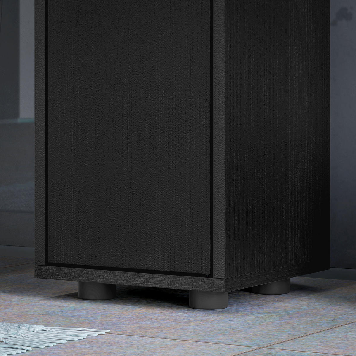HOCHSCHRANK DE-12538 20/20/180 cm Schwarz - Schwarz, Holzwerkstoff (20/180/20cm) - ComfortXL