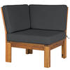 LOUNGEECKE - Webstoff / Akazie massiv - Anthrazit, Holz/Textil (71/73/71cm) - home24
