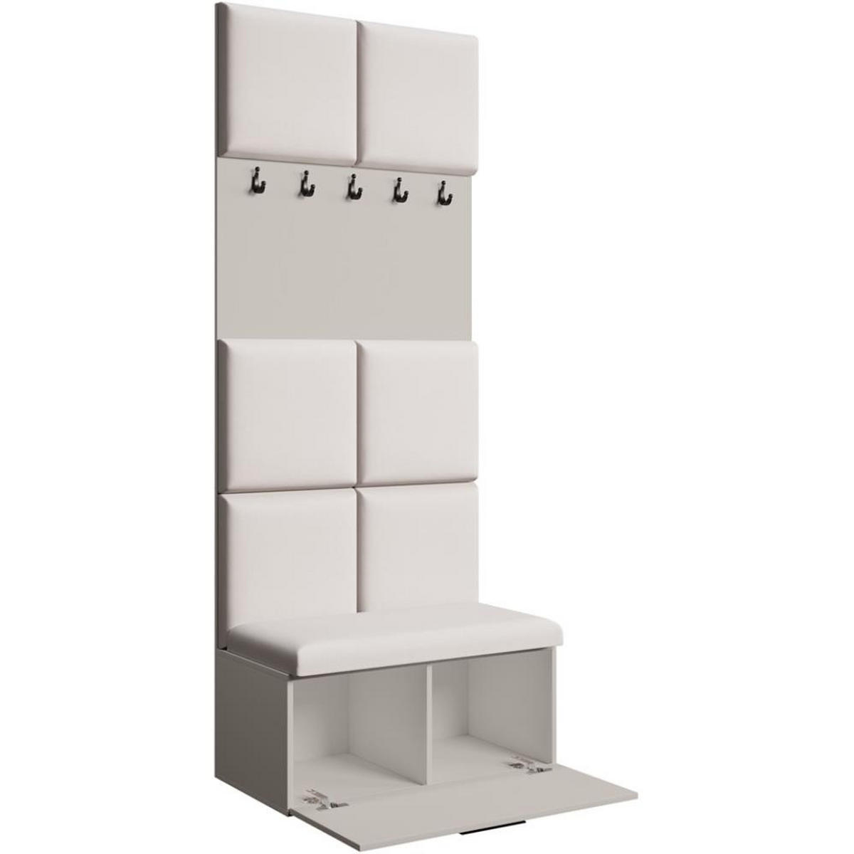 GARDEROBE Margaret I 81/203/43 gepolsterten Paneelen - Kaschmir/Schwarz, Holzwerkstoff/Kunststoff (81/203/43cm) - Beautysofa