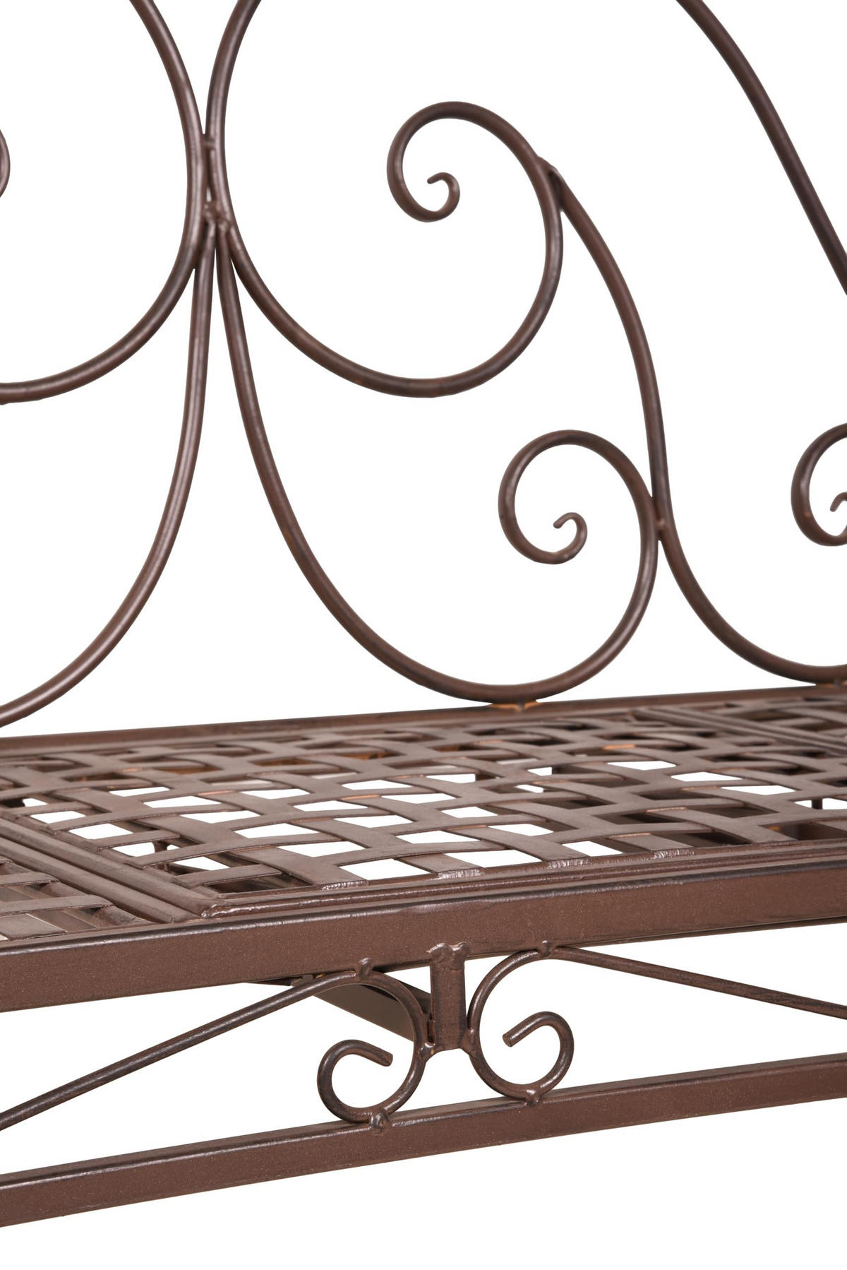 GARTENBANK Sabine hochklappbarer Tisch Terrassenbank - Braun, Metall (53/94.5/147cm) - DELUKE