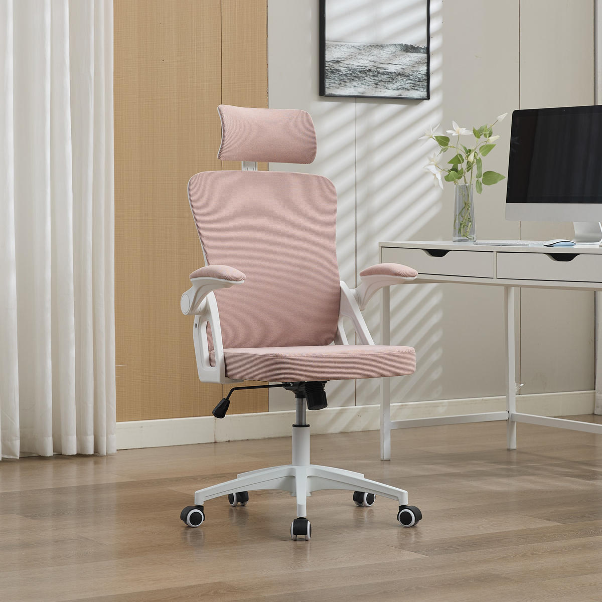 BÜROSTUHL Rosa 58/65/108 cm - Pink, Metall (58/108/65cm) - PANGIVO