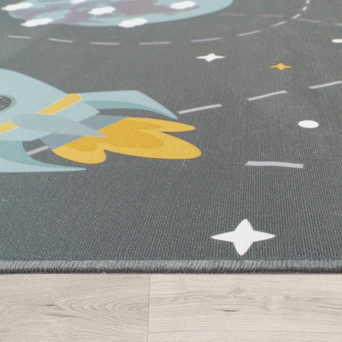 KINDERTEPPICH Sterne Grau 140 x 200 cm - Grau, Kunststoff (140/200cm) - TT Home