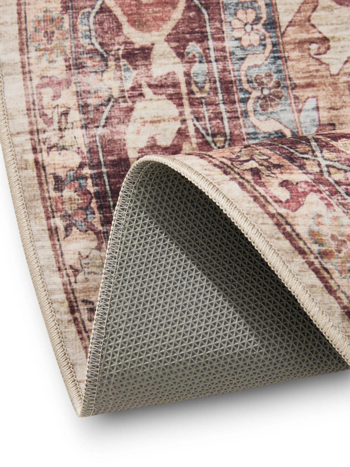 VINTAGE-TEPPICH George waschbar ø 120 cm rund - Pink/Multicolor, Kunststoff (120/120cm) - benuta