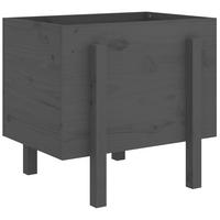 PFLANZKÜBEL Grau 62x50x57 cm Massivholz Kiefer - Grau, Holz (62/57/50cm)