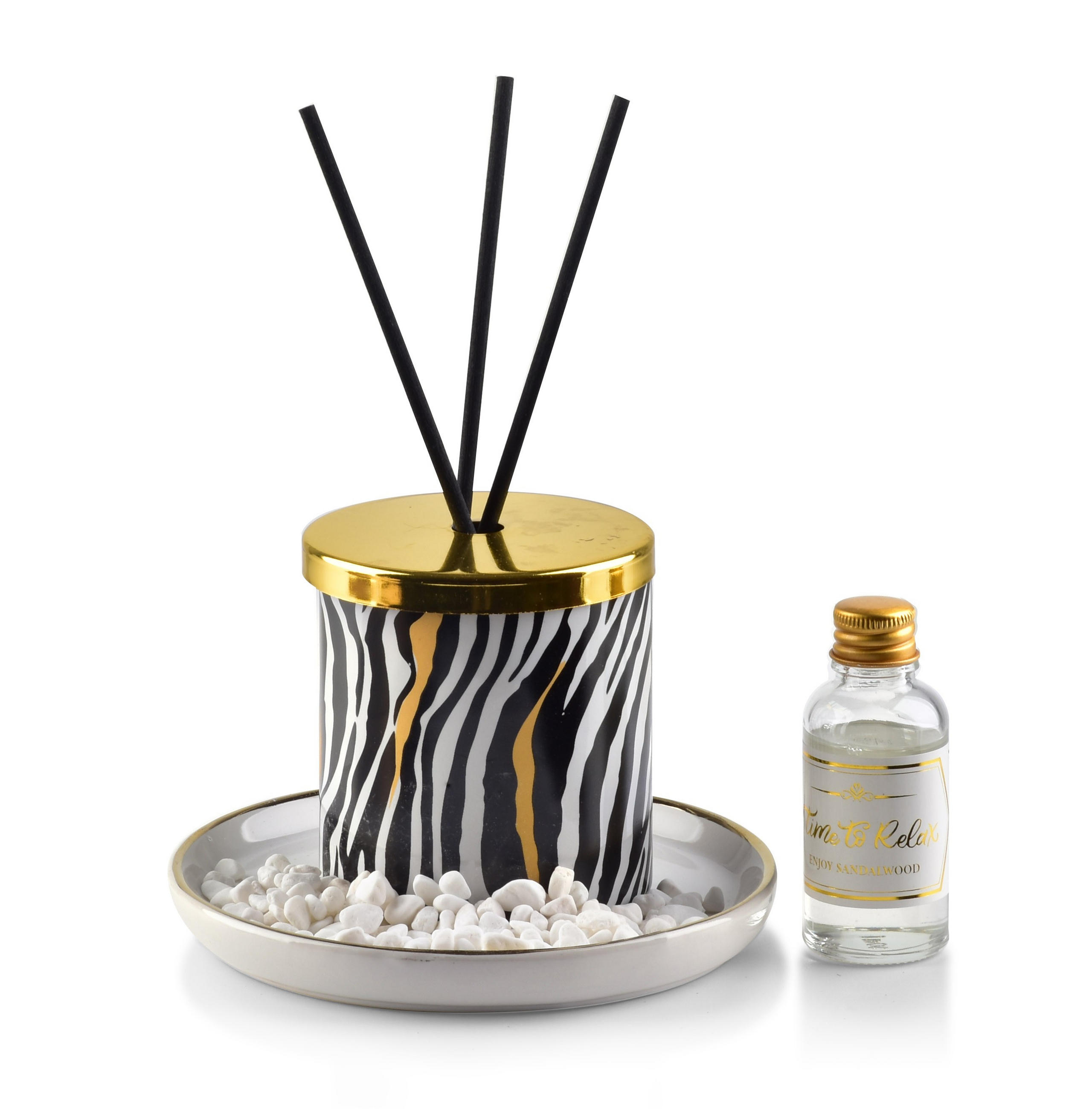 DIFFUSOR MIT DECKEL Basic Gold 14/14/9.5 cm Keramik - Goldfarben, Keramik (14/9.5/14cm) - Mondex