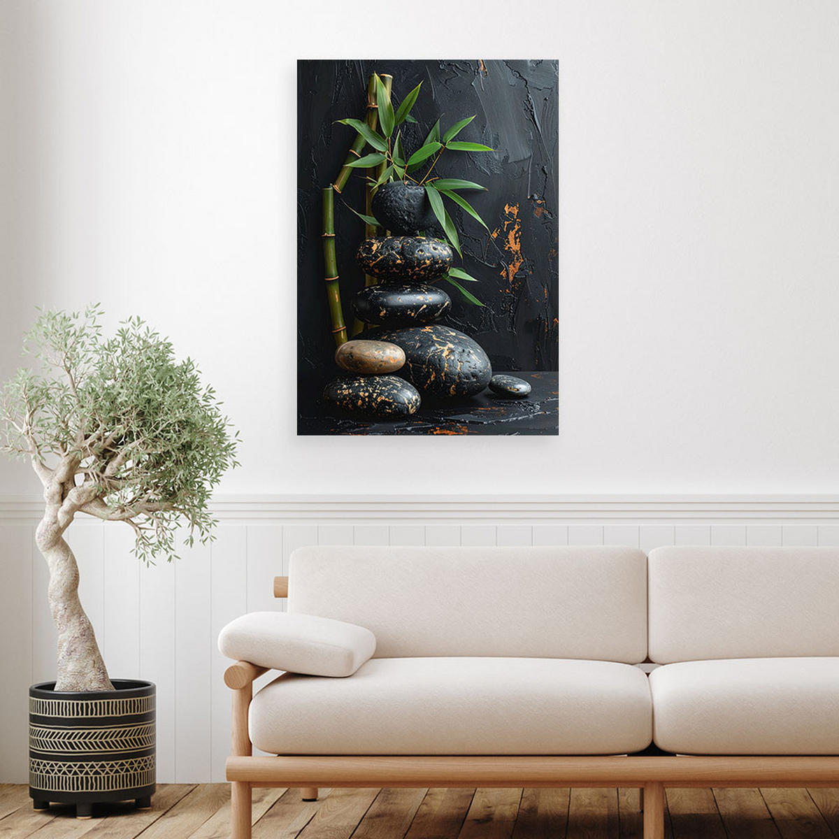 LEINWANDBILD Zen und Orientalisch 80x120cm - Schwarz, Textil (80/120cm) - Feeby