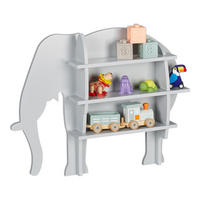 KINDERREGAL - Grau, Holzwerkstoff (63.5/50/10cm) - Relaxdays