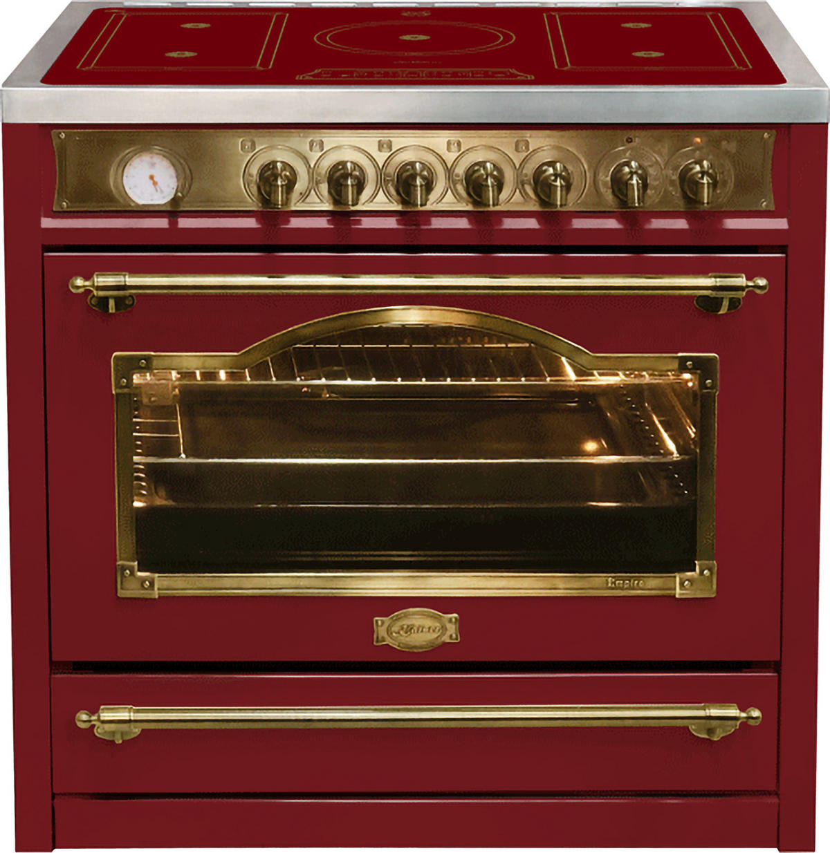 ELEKTRO- Standherd HC 93655 IRotEm, Induktionskochfeld 90 cm, Bordeaux - Bordeaux, Metall (90/90/60cm) - Kaiser Küchengeräte