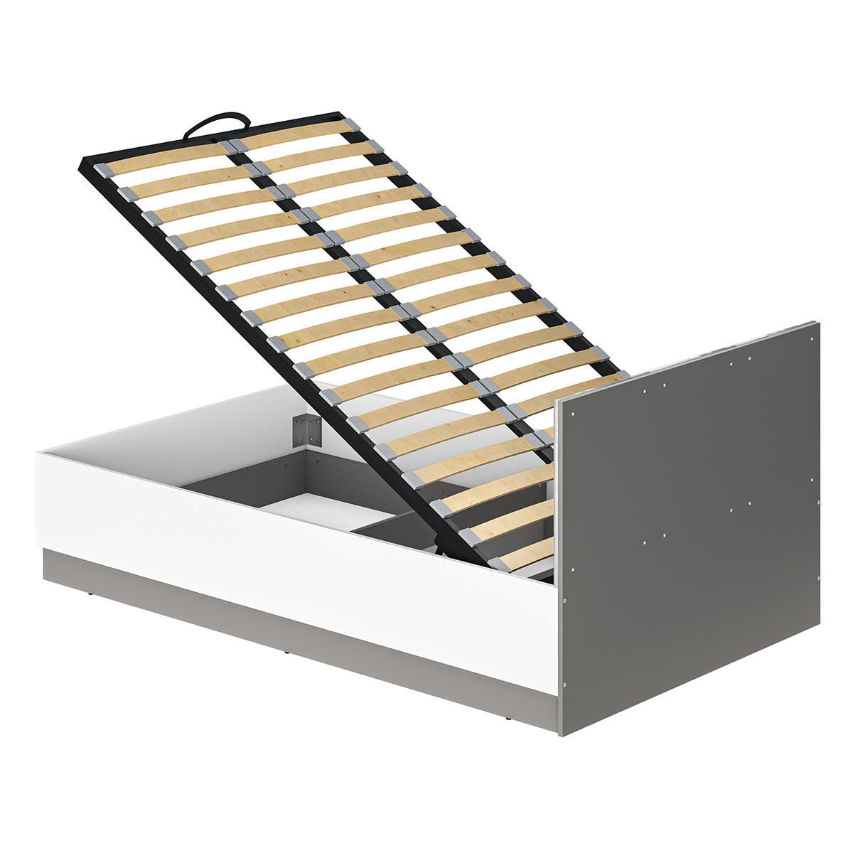 BOXSPRING POSTEL 120/200 Luor Bílá a šedá - bílá, kompozitní dřevo (120/200cm) - Petits-meubles