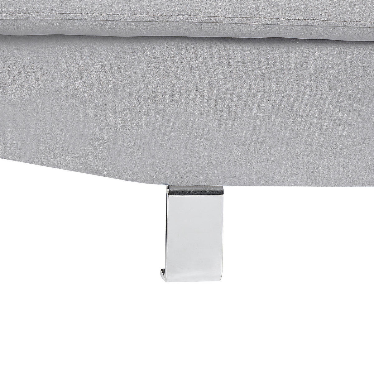 ECKSOFA Samtstoff Grau rechtsseitig Norrea - Hellgrau, Textil (262/169cm) - Beliani