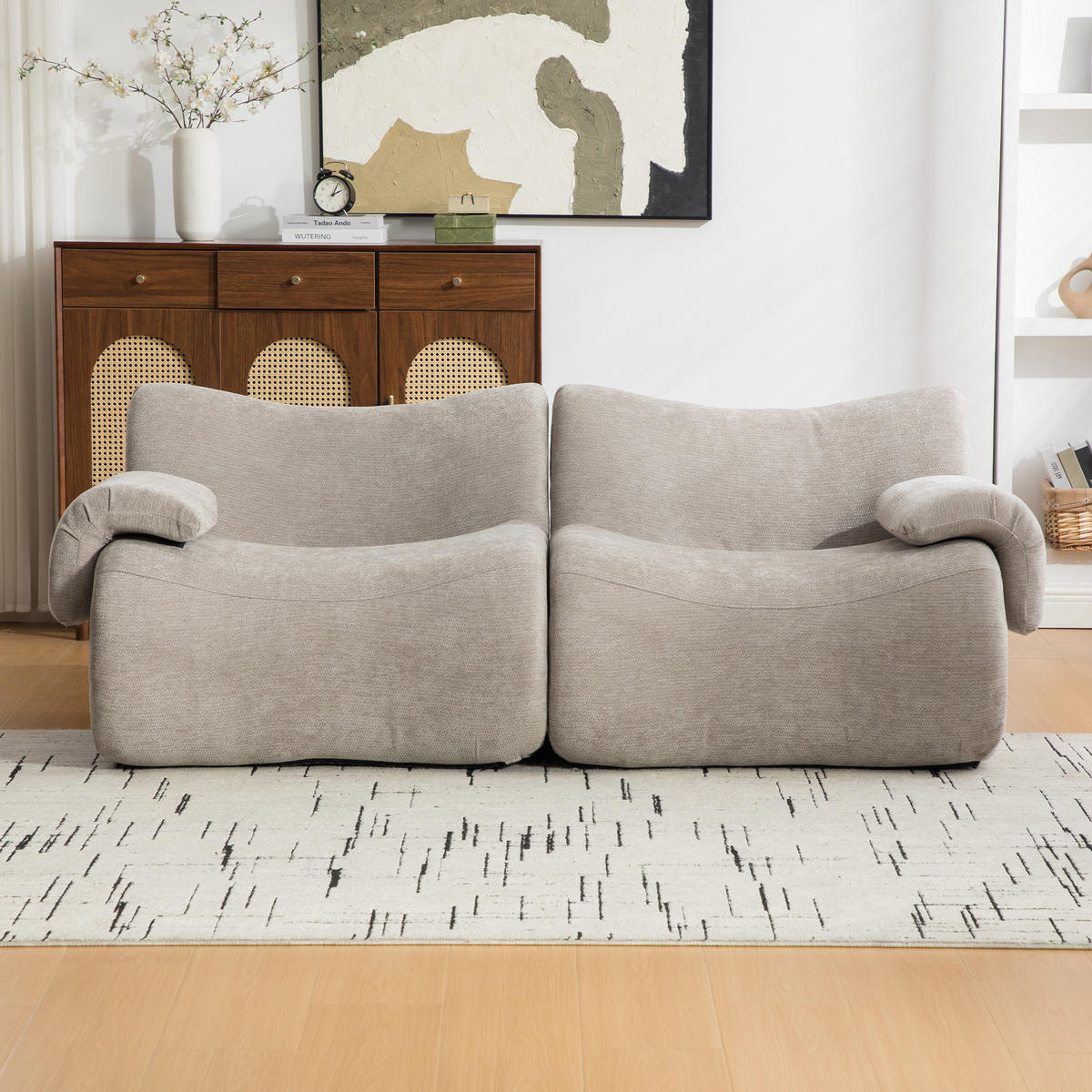 2-SITZER SOFA Chenille Grau ohne Montage - Grau, Textil (199/72.5/92cm) - WISHDOR