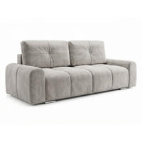 SCHLAFSOFA Fluffy - Grau (Vibe 86) - Chromfarben/Grau, Holz/Kunststoff (245/100/99cm) - Sofnet