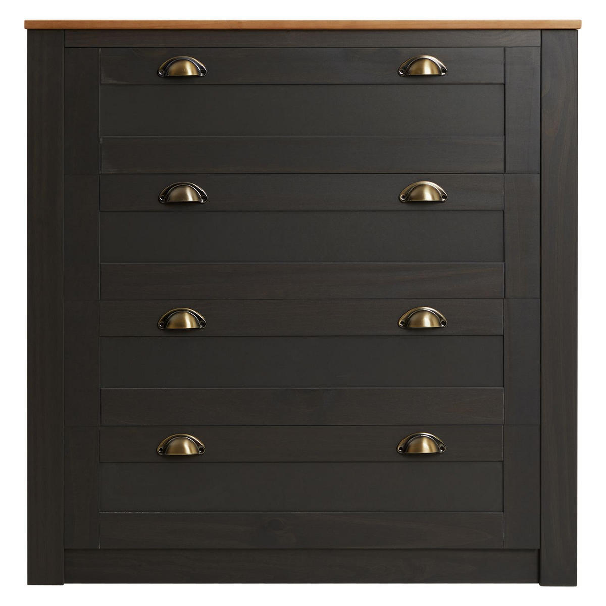 KOMMODE BOLTON anthrazit/braun - Anthrazit/Braun, Holz (91/93/40cm) - IDIMEX