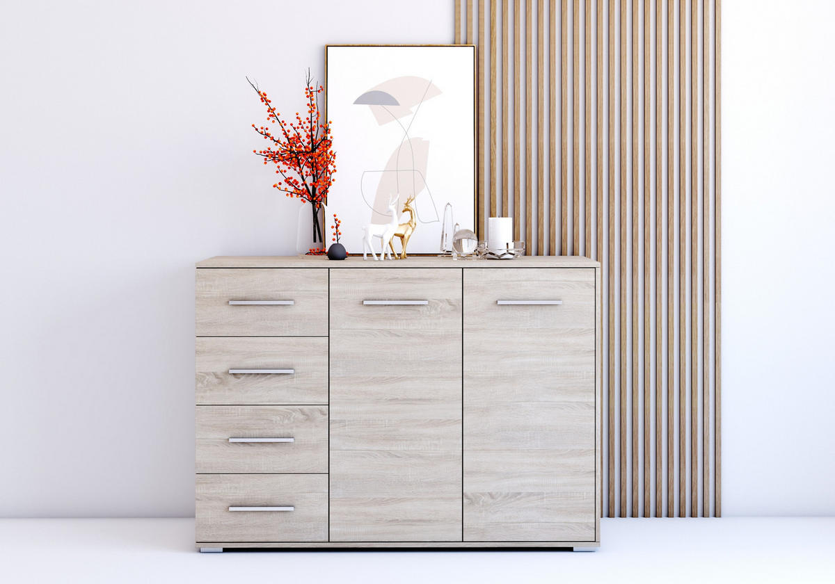 KOMMODE - Highboard IRYS 01 2D4S Sonoma - Sonoma Eiche, Holzwerkstoff (135/95/45cm) - Möblo