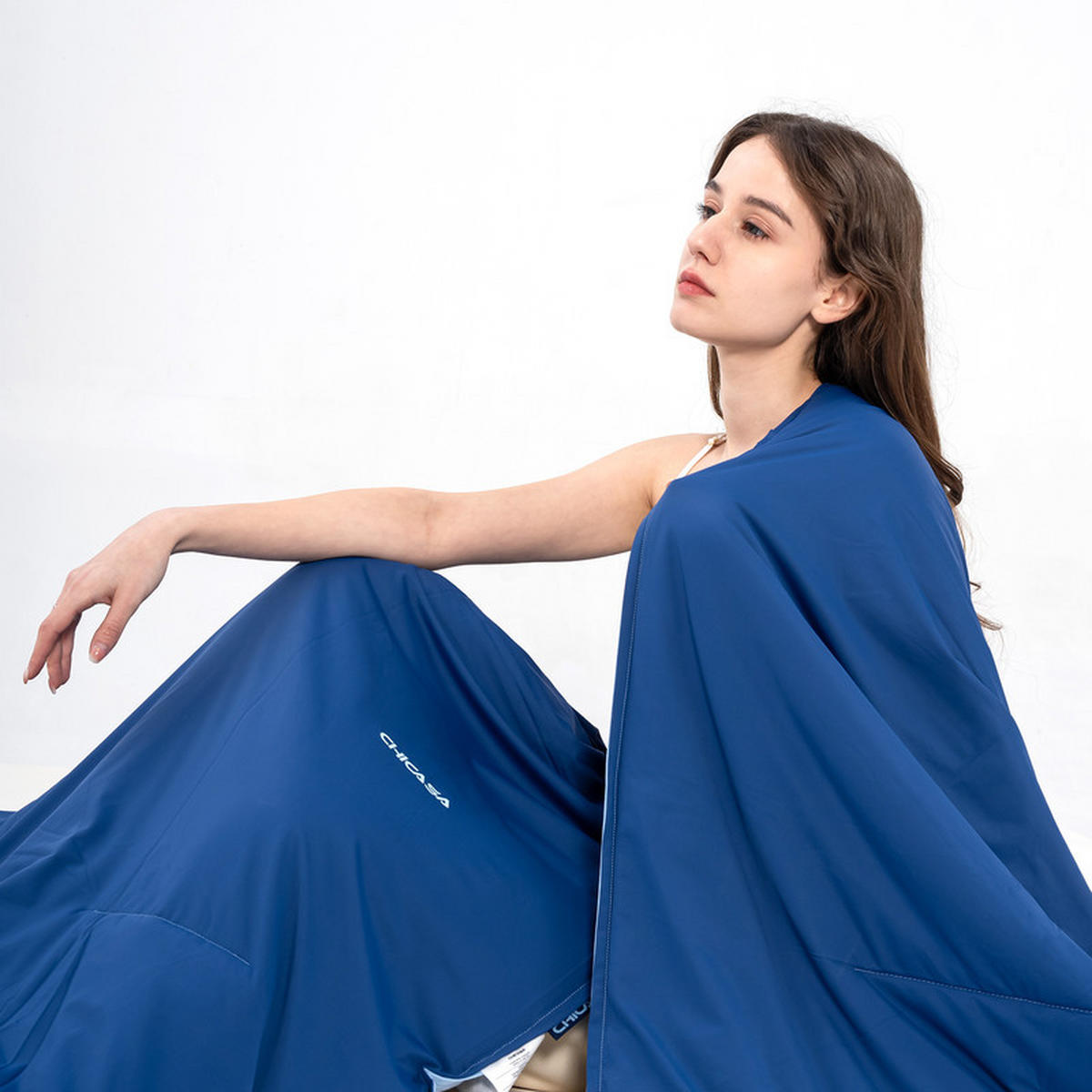 SOMMERDECKE 140x200 cm Blau kühlend antibakteriell leicht atmungsaktiv wendbar OEKO-TEX® - Blau, Textil (140/200cm) - CHICASA