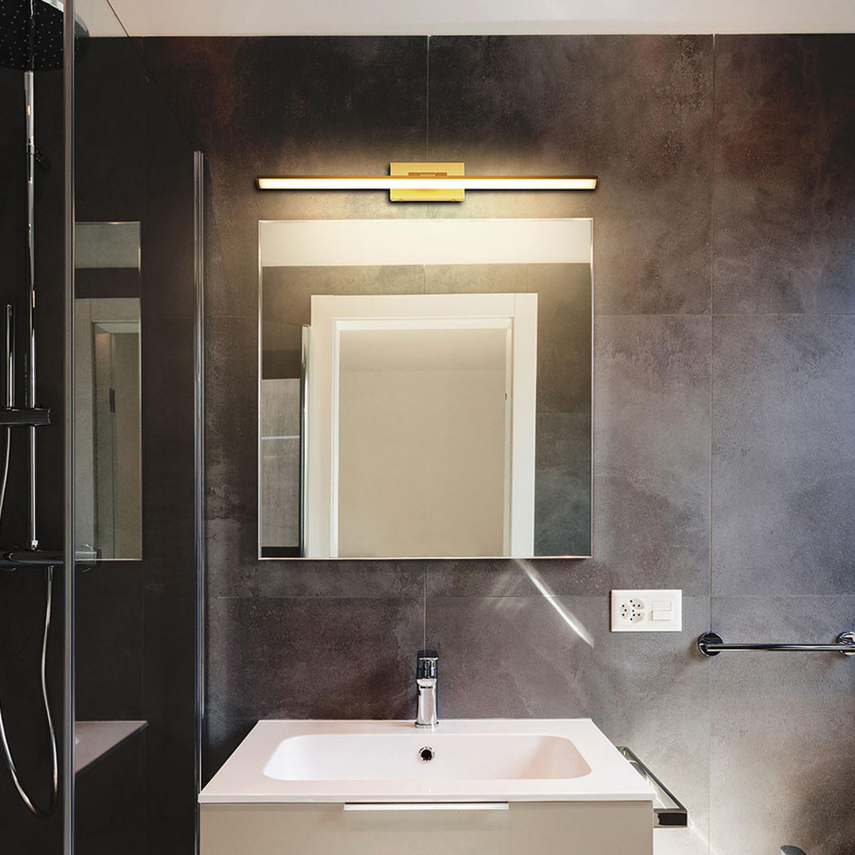 LED WANDLEUCHTE Metall Goldfarben - Goldfarben, Metall (60/7/12cm) - Globo Lighting