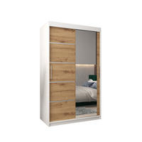 SCHWEBETÜRENSCHRANK 200/120/62 2-türig - Silberfarben/Eiche Artisan, Holz/Kunststoff (120/200/62cm) - Abiks Möbel