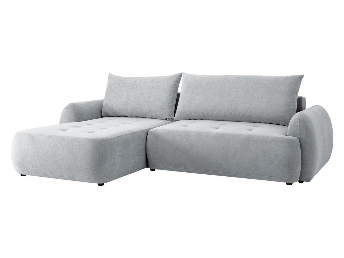 COLTAR Bueno II, Stanga - gri deschis/negru, material textil/lemn (280/185cm) - MIRJAN24