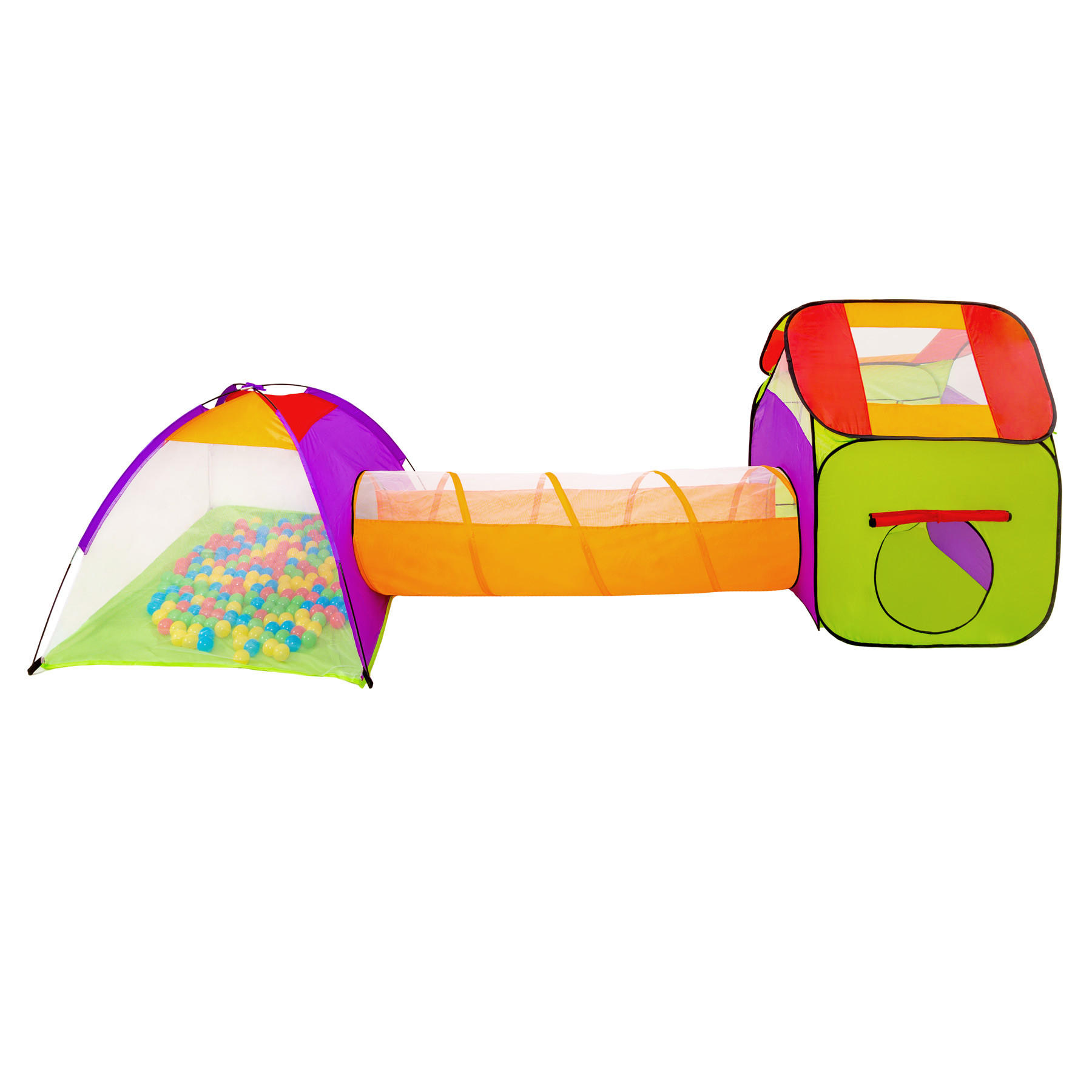 SPIELZELT ,370 x 115 x 107 cm,bunt - Multicolor, Textil (115/115cm) - tectake