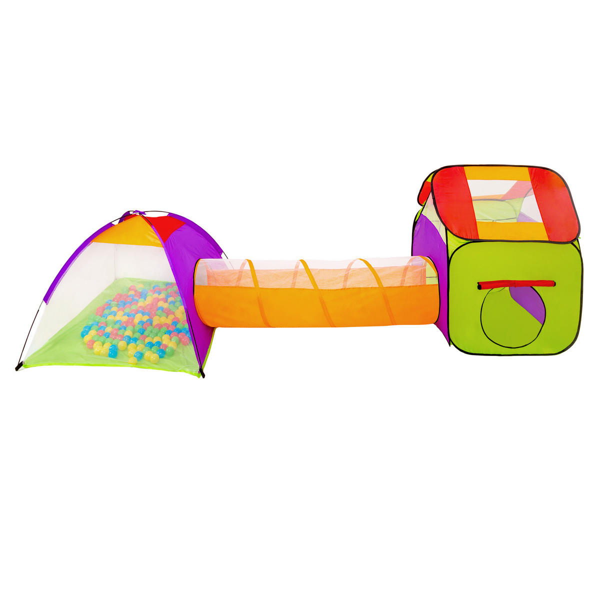 SPIELZELT ,370 x 115 x 107 cm,bunt - Multicolor, Textil (115/115cm) - tectake