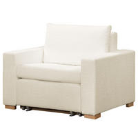 SCHLAFSESSEL - Buchefarben/Weiß, Buchenholz/Textil (110/90/90cm) - home24