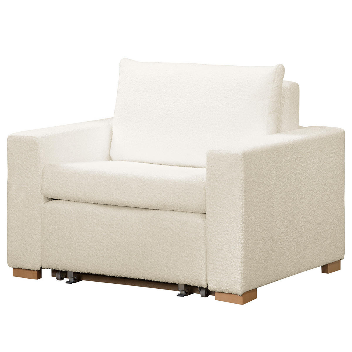 SCHLAFSESSEL - Buchefarben/Weiß, Buchenholz/Textil (110/90/90cm) - home24