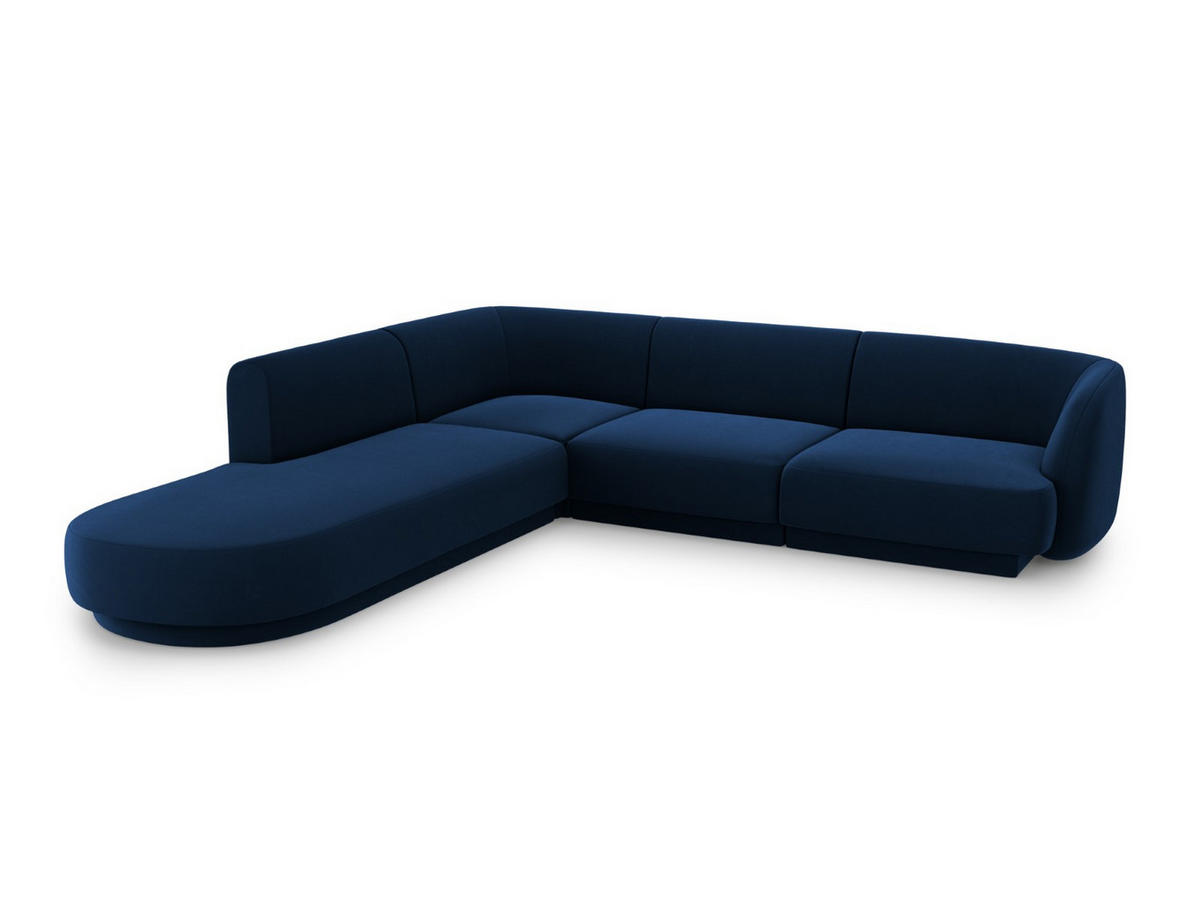 ECKSOFA links Miley aus Samt königsblau 6 Sitzplätze - Blau, Textil (248/255cm) - Micadoni