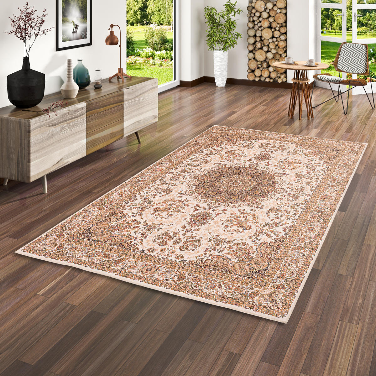 LUXUS ORIENT TEPPICH PRIMUS KESHAN - Beige, Textil (120/160cm) - Pergamon