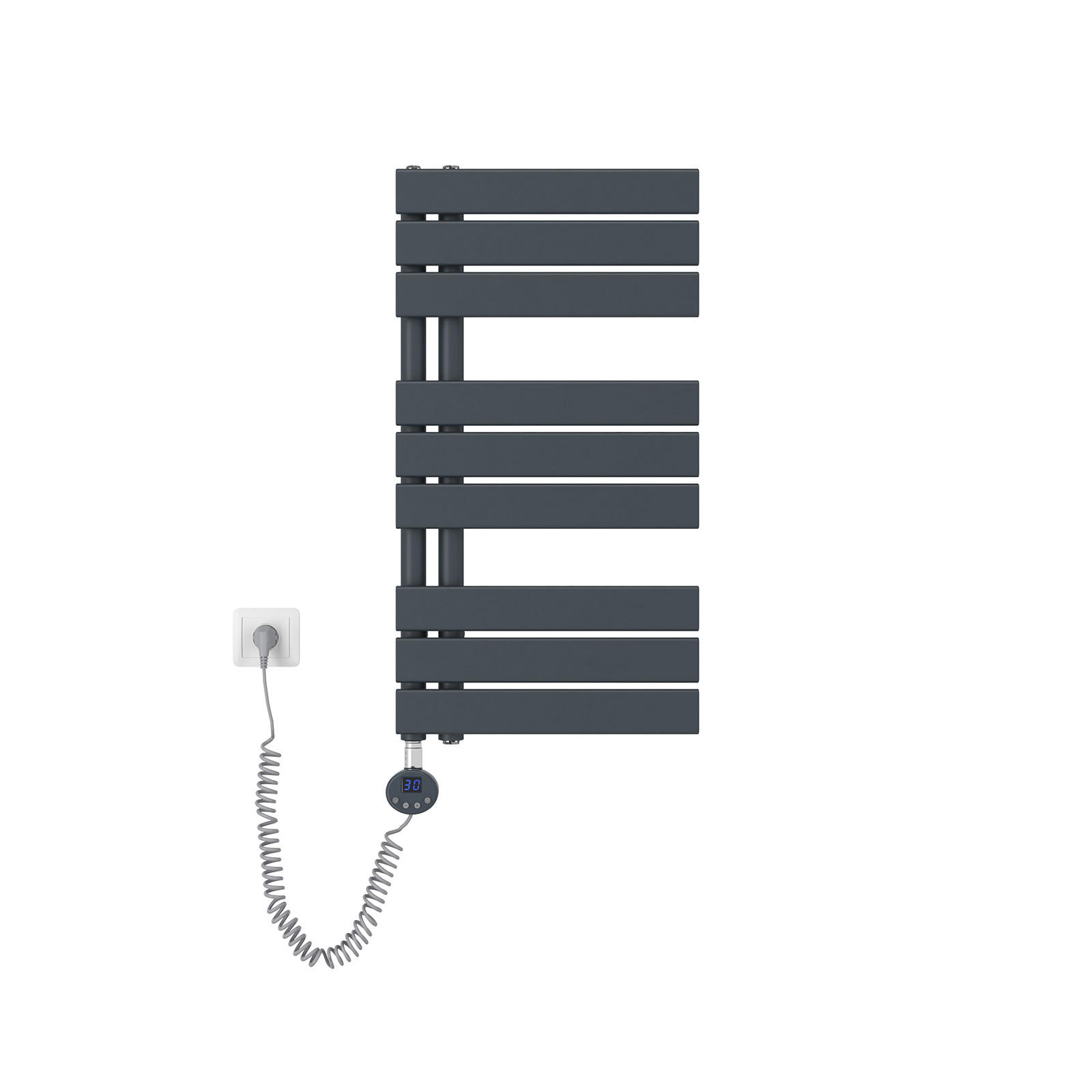 HEIZKÖRPER Elektrisch WLAN Thermostat Anthrazit - Anthrazit, Metall (40/76.2/5.9cm) - EMKE