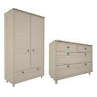 POKOJ PRO MIMINKO 2DÍLNÝ Gabriel Zelená - zelená barva, kompozitní dřevo (117/92/50cm) - Petits-meubles