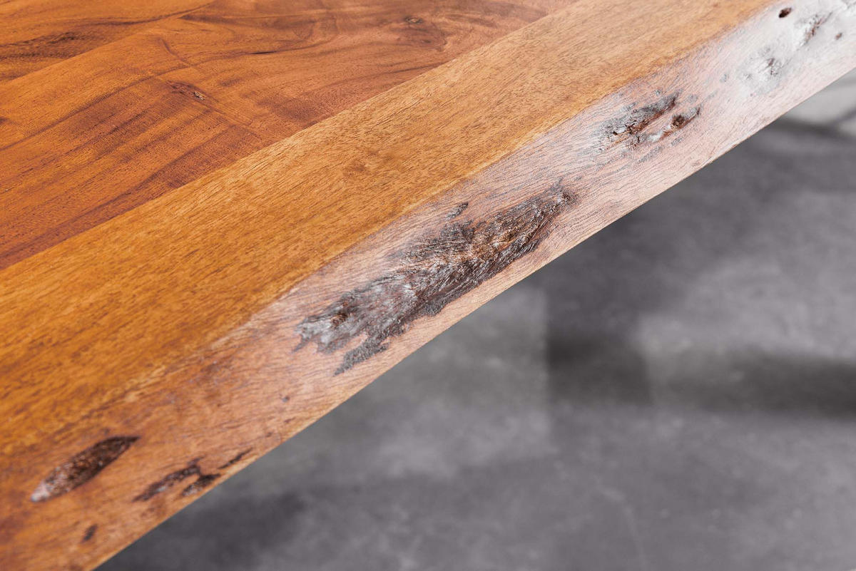 ESSTISCH MAMMUT Akazie 160cm - Schwarz/Braun, Holz/Metall (90/160/76cm) - riess-ambiente