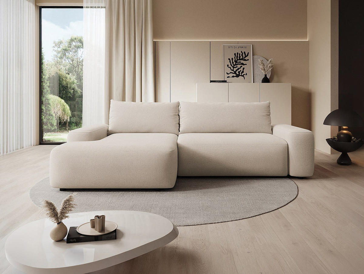 SCHLAFSOFA - 4 Personen - Stoff - Beige - Beige, Textil (264/87/162cm) - Vente-Unique