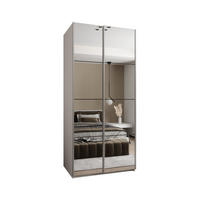 SCHWEBETÜRENSCHRANK 245,5/110/64 2-türig - Silberfarben/Schwarz, Holz/Metall (110/245/64cm) - Abiks Möbel