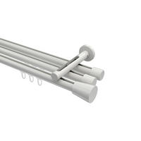 INNENLAUF-GARDINENSTANGEN-SET Siteno Sitra 120 cm, 3-läufig, 20 mm Ø Weiß - Weiß, Metall (120cm) - INTERDECO